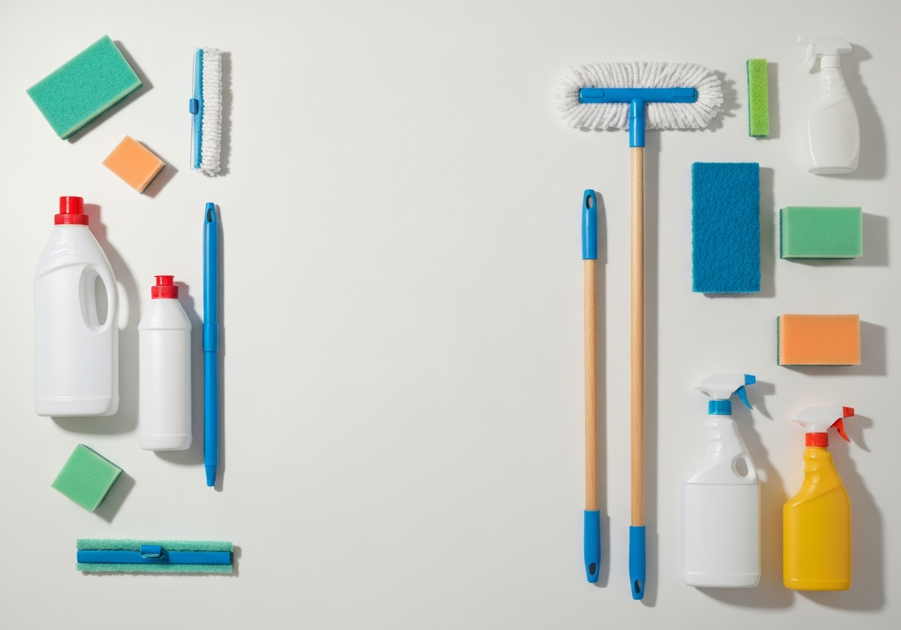 Household cleaning supplies product display